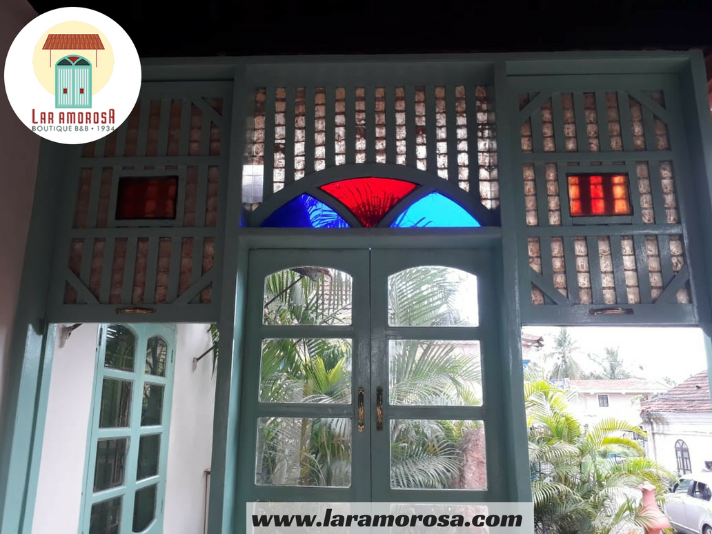 Mother-of-pearl shell windows at Lar Amorosa.

Book your stay at zurl.co/lzyx0

#portuguesevillaingoa #holidaydestination  #holidayhome #luxuryvilla  #luxurystay #portuguesevilla #goatourism  #goa #sangolda #panjim #goatrip #villa #bestvilla #luxuryvilla  #luxurystay