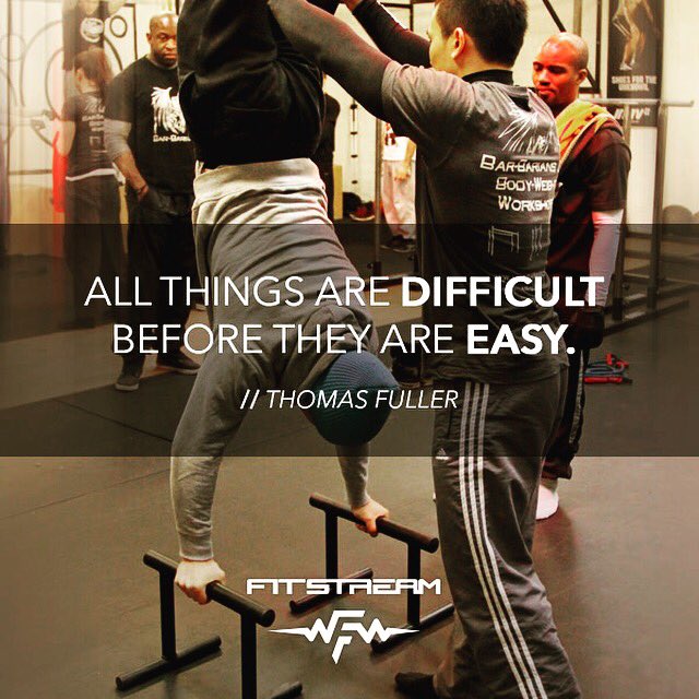 fitstream's tweet photo. “All things are difficult before they are easy” Thomas Fuller

True accomplishment is on the other side of goals which once seemed insurmountable but were chipped away with relentless focus &amp; commitment.

What new skills are you working on?
#quote #motivation #handstand #goals https://t.co/TlYpk4MVDt