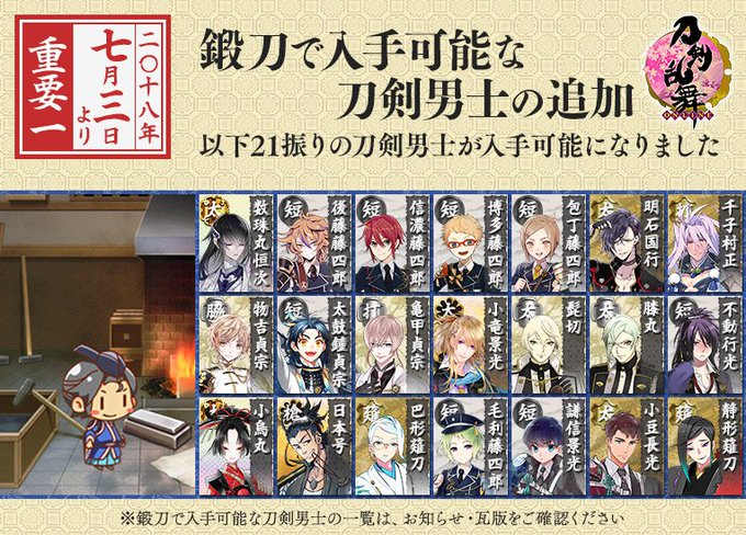 とうらぶ 優良レシピ第三弾 小竜景光 髭切 膝丸 不動行光 小烏丸の優良レシピ 鍛刀時間まとめ 刀剣乱舞 実践ブログ みくろぐ