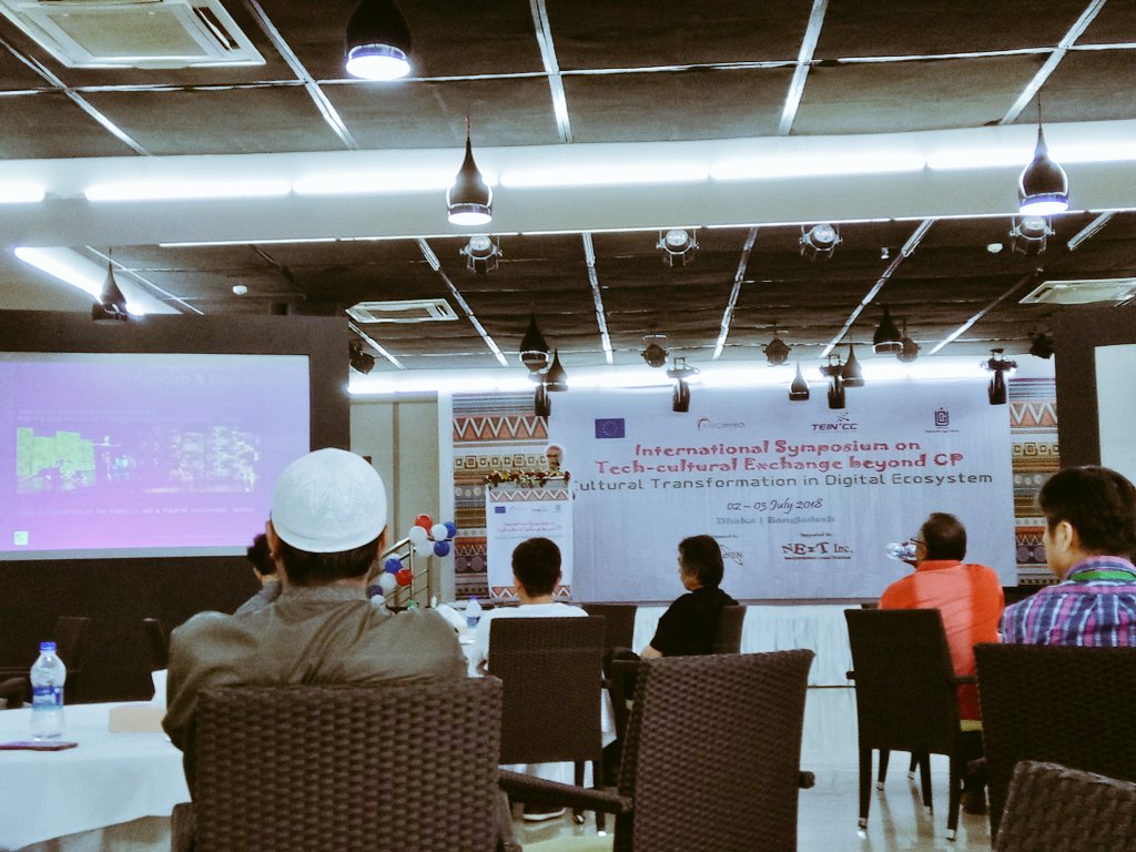 eeazim's tweet photo. Co founder @koniclab is on stage!
2nd Day in #DhakaClub, #Dhaka, #Bangladesh "Tech-Cultural Exchange beyond Cyber-Performance" is now on. This is one of the activities under the @AsiaConnectNews @EUCouncil
#AsiaConnect #BdREN #TEIN #CyberPerformance #UGC https://t.co/UKVvEEzua9