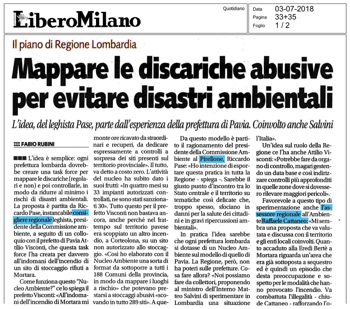 FontanaPres's tweet photo. Il piano di @RegLombardia: una task force in ogni #Prefettura per #mappare le #discariche (regolari e non) e poi controllarle, in modo da ridurre al minimo il rischio di #disastri ambientali.
#RegioneLombardia #Lombardia #LombardiaAlLavoro https://t.co/QlSOoTrWZO