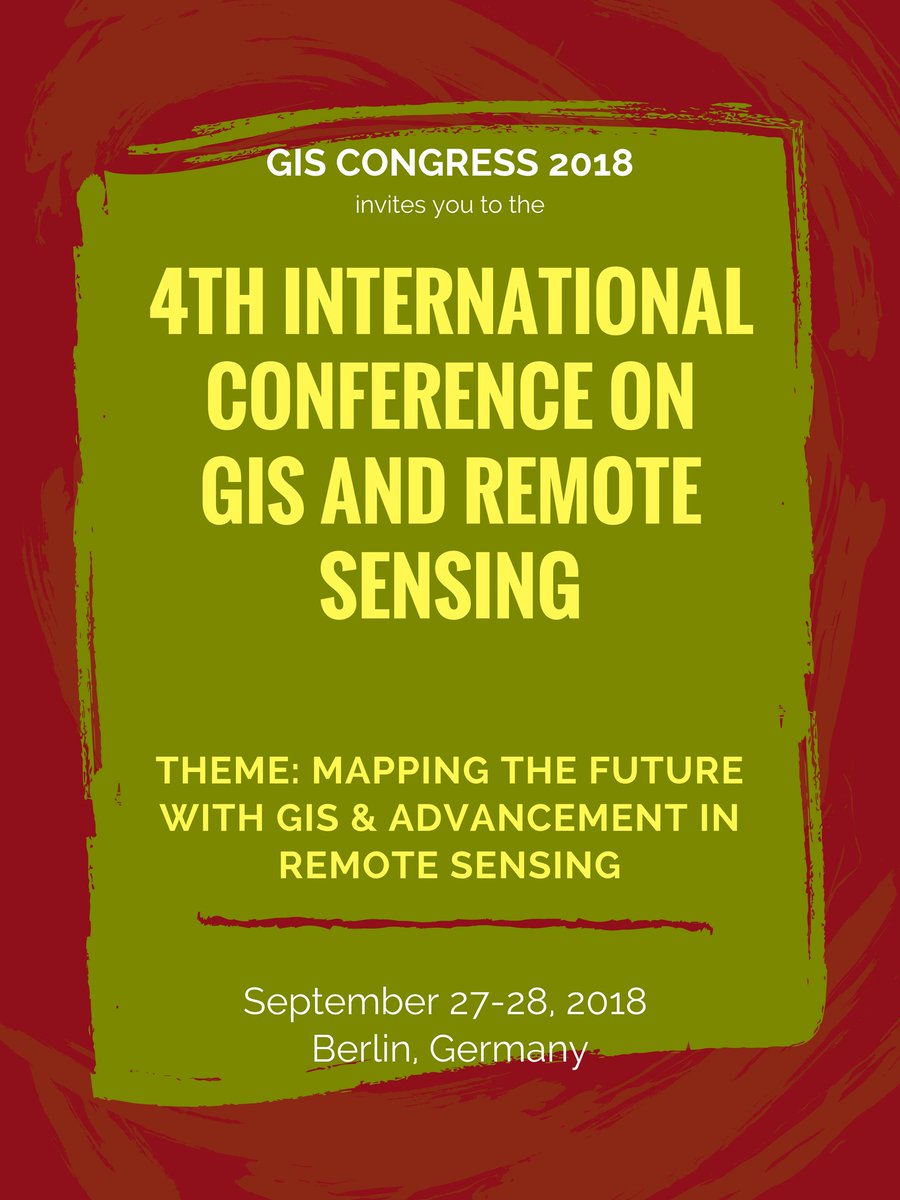 Giscongress's tweet image. Submit your Abstract as soon as possible to get early bird offer
#GISCongress2018
On Following Tracks: #Spatial_Analysis_With_GIS, #GIS_in_Mapping #GIS_RS_in_Climate_Change #Geostatistics #GIS_Application , #Remote_Sensing_in_Urban_Environment.
URL : goo.gl/36UpNt