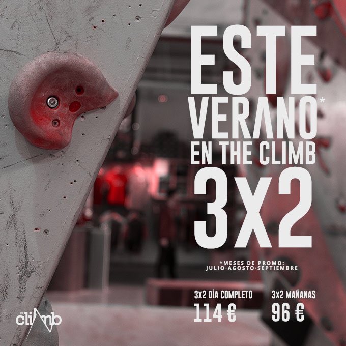 Os recordamos que durante los meses de julio, agosto y septiembre podéis acogeros a la promoción del 3x2 de verano en The Climb. #promo3x2 #yoentrenoentheclimb #veranoentheclimb