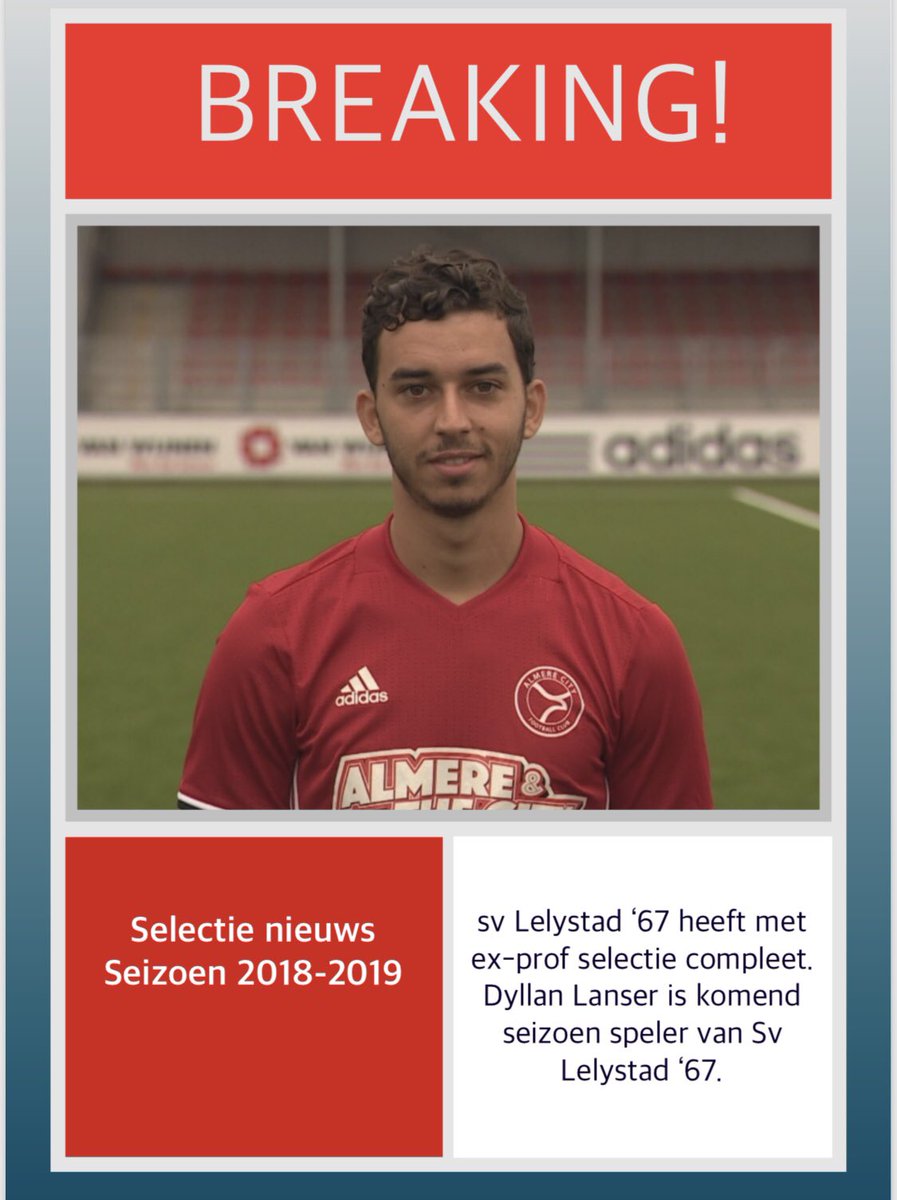 sv Lelystad ‘67 versterkt zich met ex-prof, Dyllan Lanser.