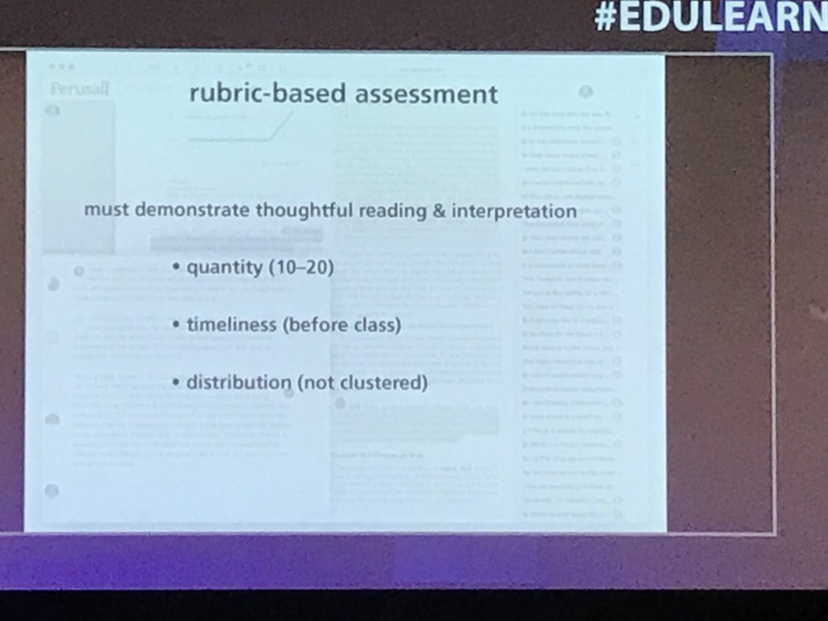DrSallySun's tweet photo. #eric_mazur from #harvarduniversity at #edulearn18: #Perusall provides fully #automatedassessments with #confusionreport and it is #rubric-based https://t.co/nN5e2hIUQe