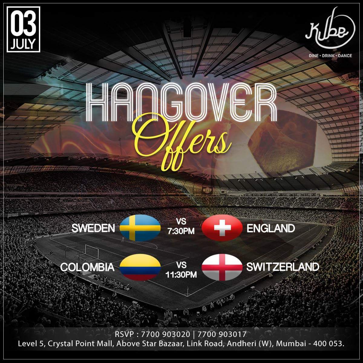 kubeandheri's tweet photo. Enjoy the Hangover Offers tonight with Live Football Screening and lip-smacking food menu exclusively at KUBE
#BoxOfEntertainment #Wecallit #Kube #mocktails #chilltime #Newplaceintown #Skybar #Cuisine #Foodgasm #Nightlife #Eatery #Drinkery #Mumbaibars #Mumbaikars #Andheriwest https://t.co/NJhgK9xCK8