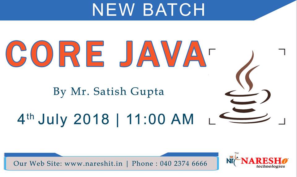 nareshitech's tweet image. Learn Core Java Training New batch Starting from 4th July, by Mr.Satish Gupta 
Visit Our Website: nareshit.in/core-java-trai…
#coreJava #corejavatraining
