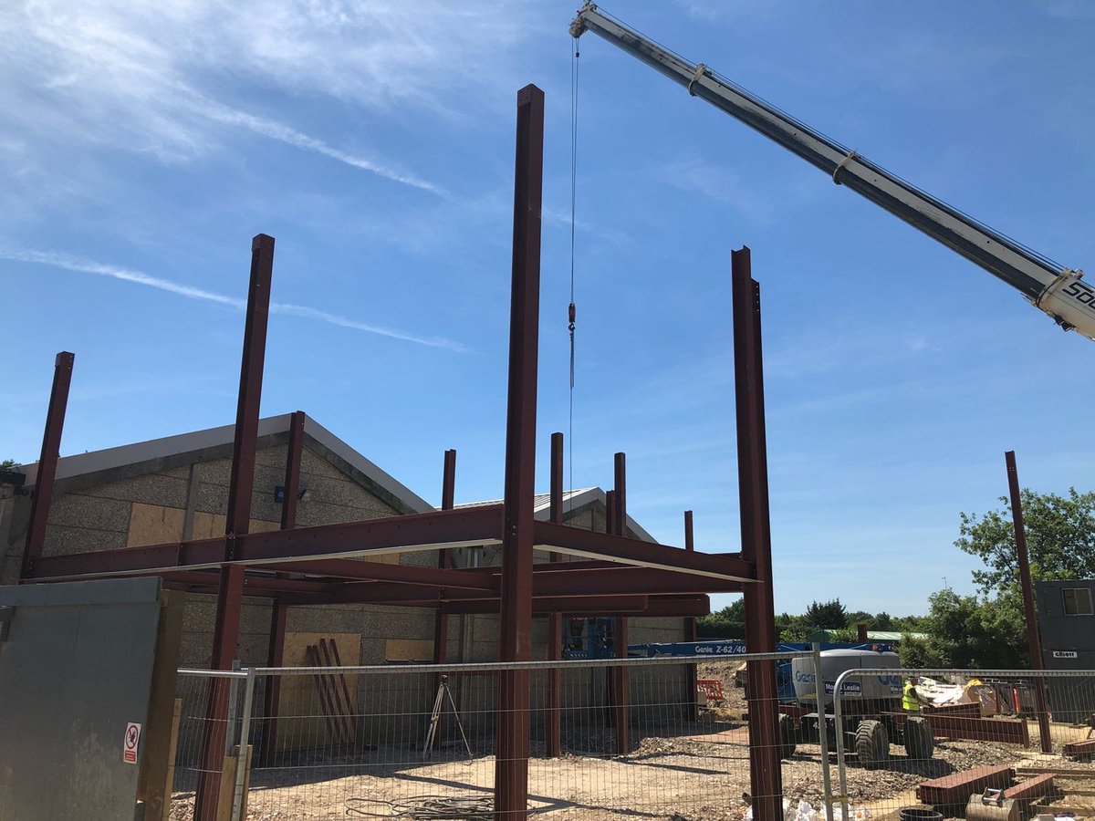 It's hot work but the construction team are making good progress as the steels go up on our forthcoming V4 World #designdestination #surfacesolutions buff.ly/2slbaUp