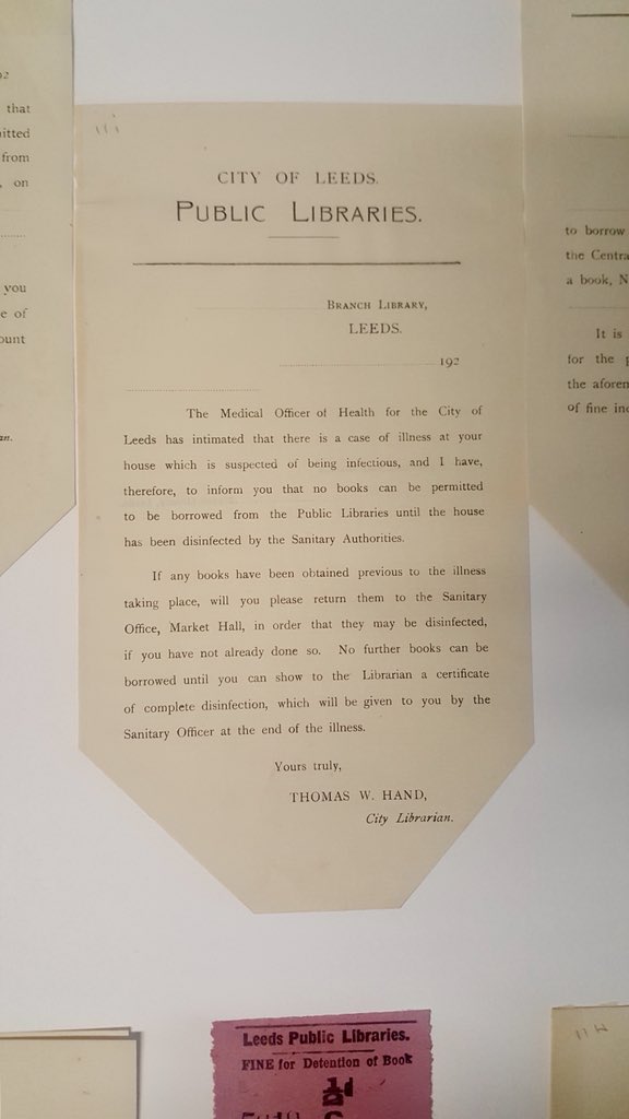 In the 1920’s we were pretty strict...If we found out that you had an infectious illness you may have received a letter just like this! #HIW2018LDS 👵📚Get your certificates of complete disinfection at the ready!