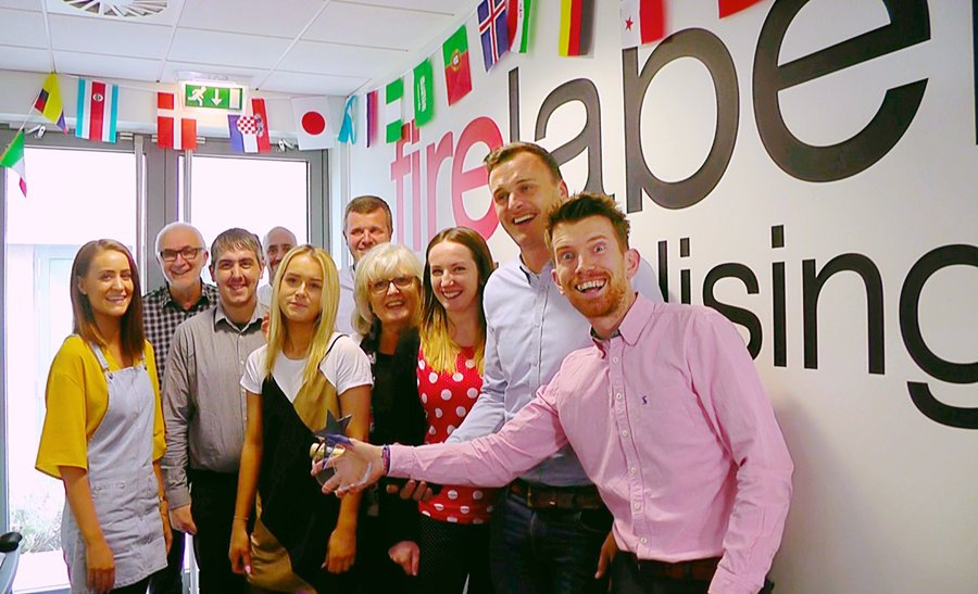 Firelabel's tweet photo. Meet the team! Safe to say we were over the moon with winning our award.π#firelabel #team #Awardwinning https://t.co/IYO9hguiQO