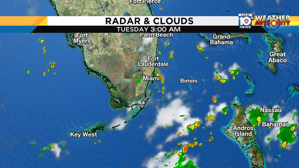 Early showers pushing onshore over parts of Miami, and the upper Keys. Keep it tuned to local10 https://t.co/Mt7QKjopVW