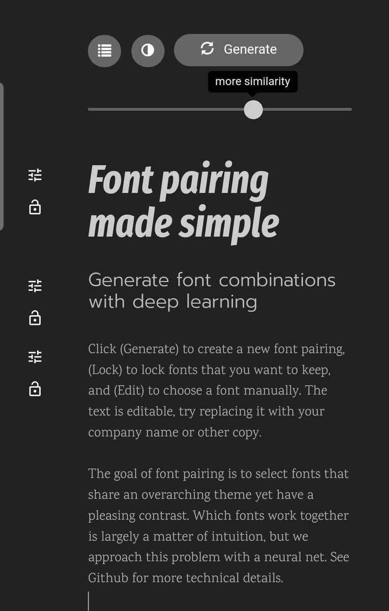 modernwebblog's tweet image. Check out fontjoy.com and use their great font paring tool. Powered by deep learning. Read more about how it works here fontjoy.com/pairing/