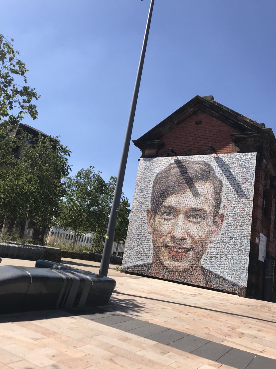 SignsStoke's tweet image. People’s picture exhibition that we manufactured &amp;amp; installed by artist @HelenMarshallUK last year looking great in the Sun today 👌🏻👌🏻
