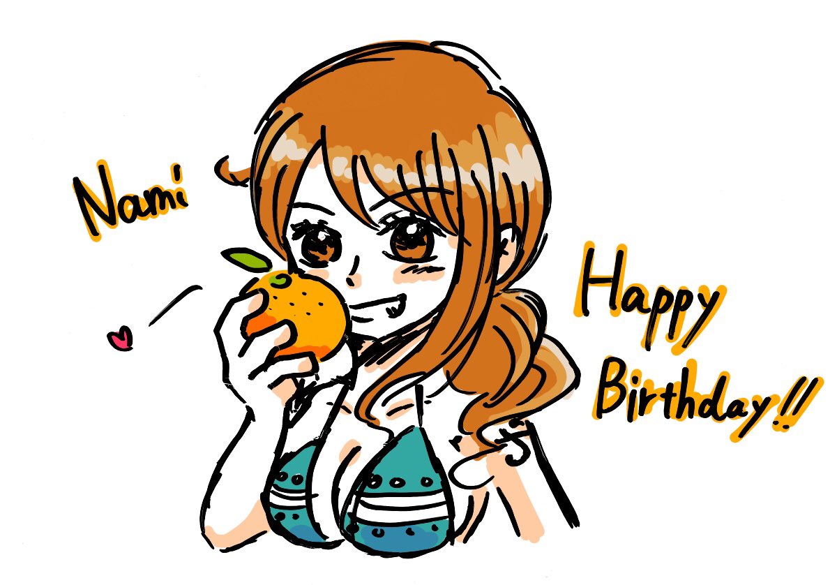 ナミ生誕祭18 ナミさんお誕生日おめでとうー 今年も麦わら一味の航海 苺のイラスト ナミ生誕祭18 ナミさんお誕生日おめでとうー 今年も麦わら一味の航海 苺のイラスト