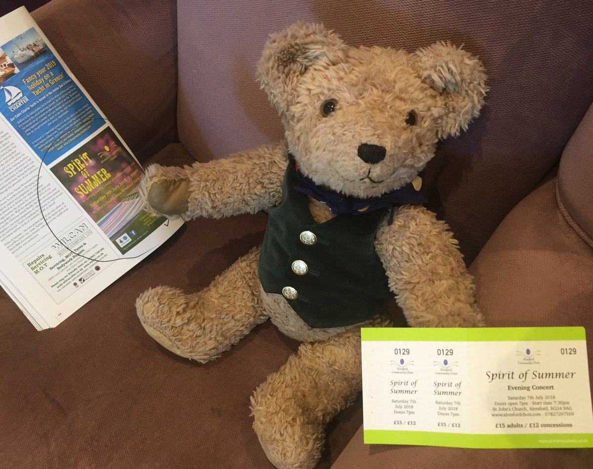 Are you coming? Binky has got his ticket to the Alresford Community Choir’s fab Spirit of Summer concert this Saturday AlresfordChoir.com