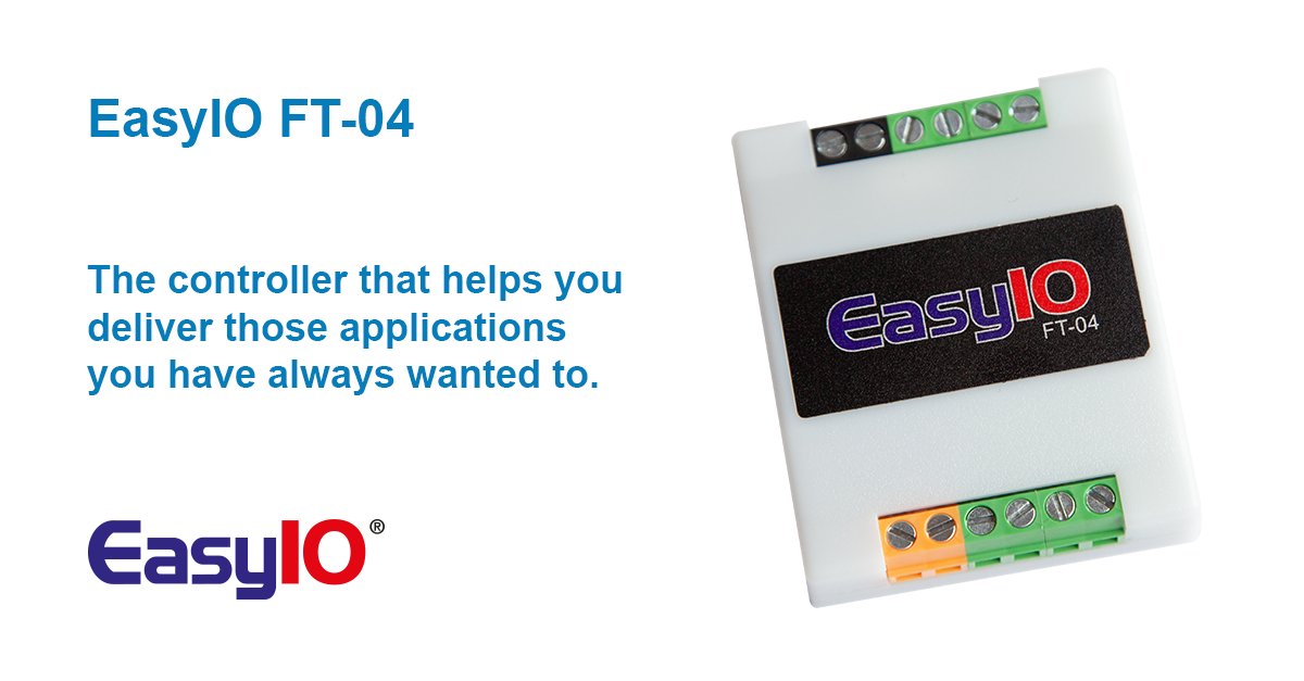 The ultimate mini #WiFi  controller that opens up a wealth of new opportunities for you. That's  what the new EasyIO FT-04 is going to be all about. Read some of its  benefits on our website: bit.ly/2KGuP9e  #IoT #BEMS #energy