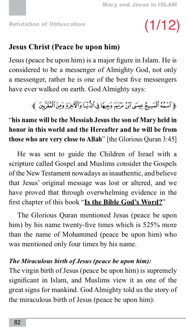 Ref_Obf's tweet photo. Chapter (5):
#Jesus in #ISLAM

“his name will be the #Messiah #Jesus the son of #Mary held in honor in this world and the Hereafter and he will be from those who are very close to #Allah”
[the Glorious #Quran 3:45]

❁ The Miraculous #Birth of Jesus
(Peace be upon him)

📚(1/3)📚 https://t.co/djyElzNi7O