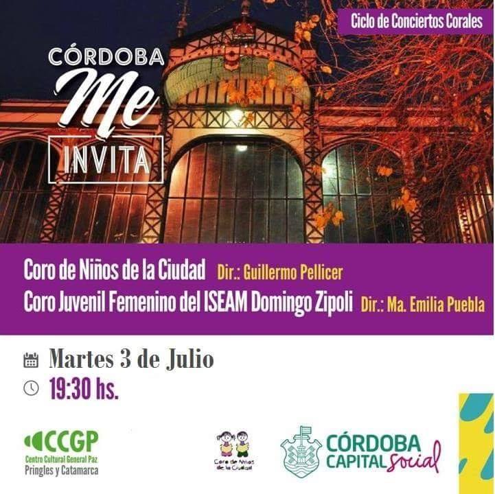 ElencosCba's tweet photo. #HOY a las 19:30 no te pierdas un súper concierto con #CorodeNiñosdelaCiudad y Coro Juvenil Femenino del #ISEAM Domingo Zipoli. La entrada es gratuita. ¡Venís? https://t.co/4fuOwVgbop