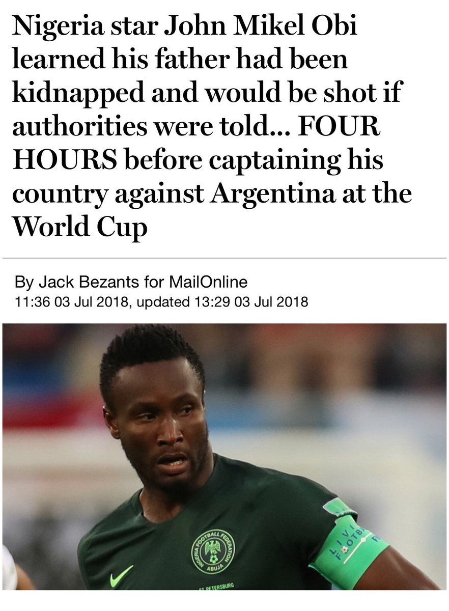 Chydee's tweet photo. Signed for Chelsea instead of Man Utd because the future of 3 other Nigerians depended on it.

Paid bills for the Nigerian Olympic team in 2016.

Played against Argentina even though his dad had been kidnapped.

If Mikel Obi ever decides to run for Office, I will campaign for him https://t.co/ELnj0ItveW