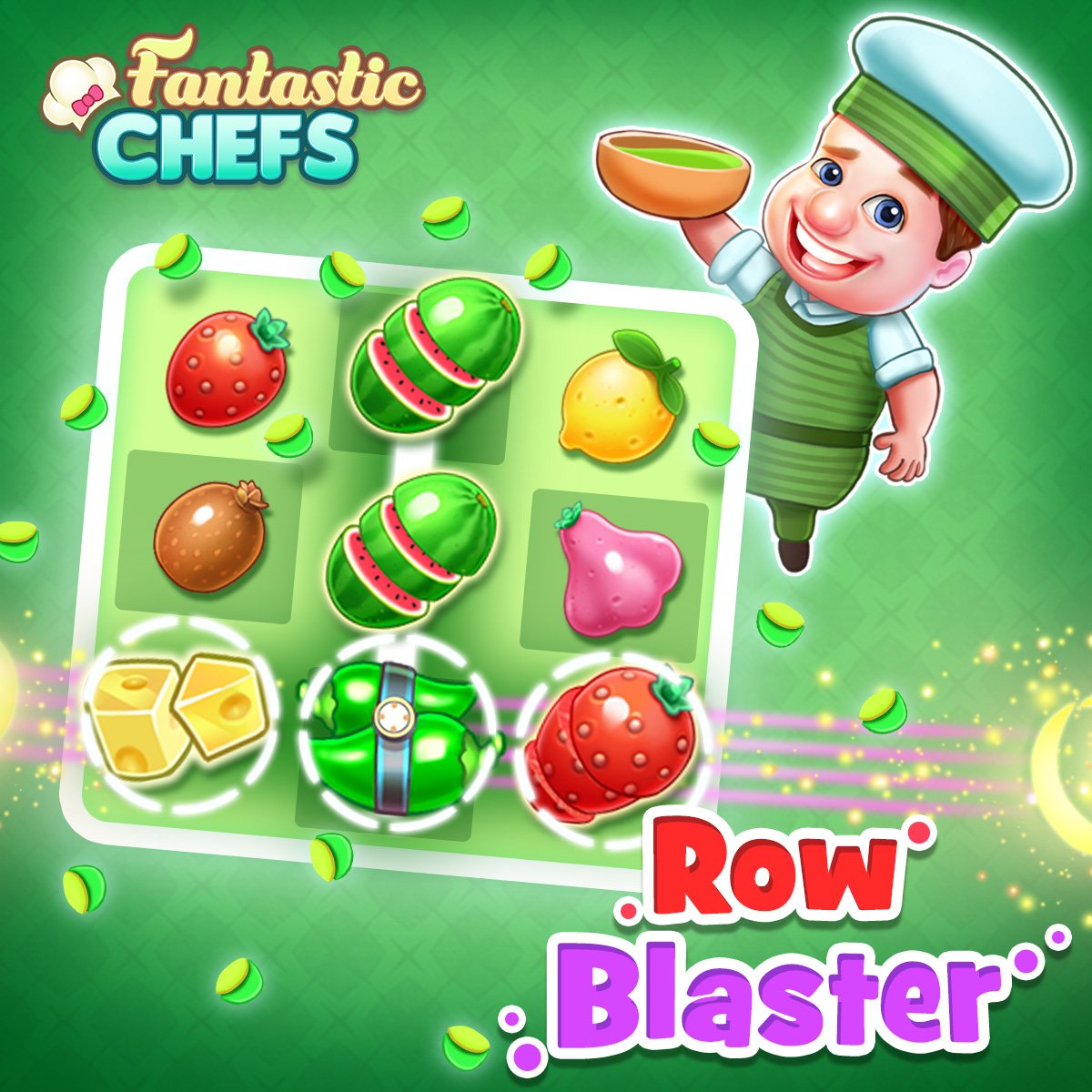 FantasticChefs's tweet photo. Yummm! Cheese Burst 🧀 or Strawberry Crush 🍓
Why not both 🤩

Use Bob's Chef Power - ROW BLASTER 💥 to clear nearby ingredients 🍋🍅 and beat the level!

Activate Chef Power > https://t.co/yNWLV89Xzu https://t.co/9HLtRvzL26