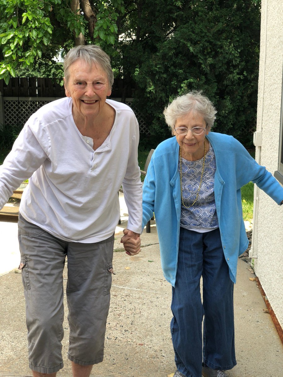 Friends are the most important ingredient in the recipe called life.These two enjoyed an afternoon of beautiful weather and many laughs. #friendship #endalzheimers  #dementiacare #memorycare #dementia #alzheimers #edina #minnesotamemorycare #englishrosesuites