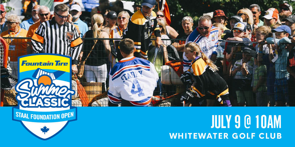 StaalOpen's tweet photo. Come and watch NHL heroes and local kids battle it out at the road hockey game on Monday, July 9th presented by Fountain Tire.
Opening Ceremonies will begin at 10:30 am in the Whitewater VIP Parking Lot. The game will commence at 11:00 am. See you there! #staalopen #roadhockey https://t.co/CvJBjVh3fb
