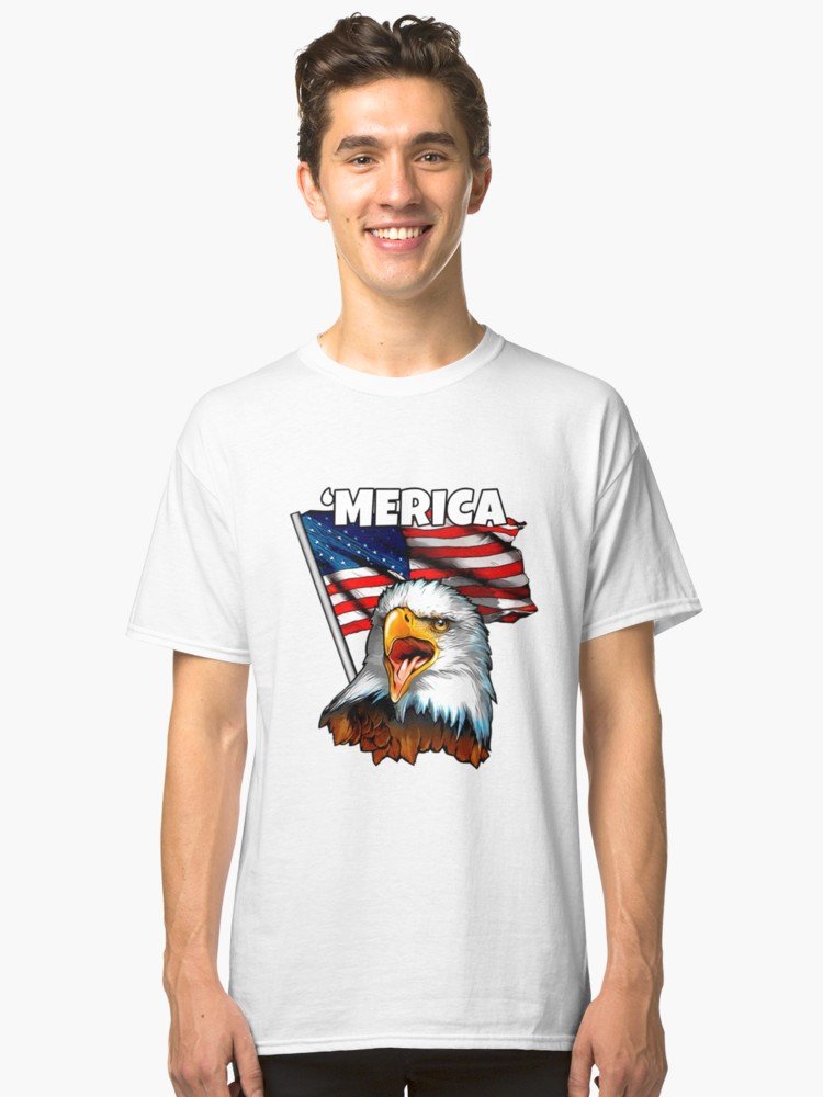 ‘Independence Day American Gifts Murica Bald Eagle 4th of July USA Pride Gift Coffee Mug Tea Cup Patriotic’ Camiseta clásica by Magic  Makers buff.ly/2INf9iq #4thofjuly #4thOfJulyWeekend #4thofjuly2017 #4thofJuly2015 #4thofjuly4lyfe #4thofjulyaccessories