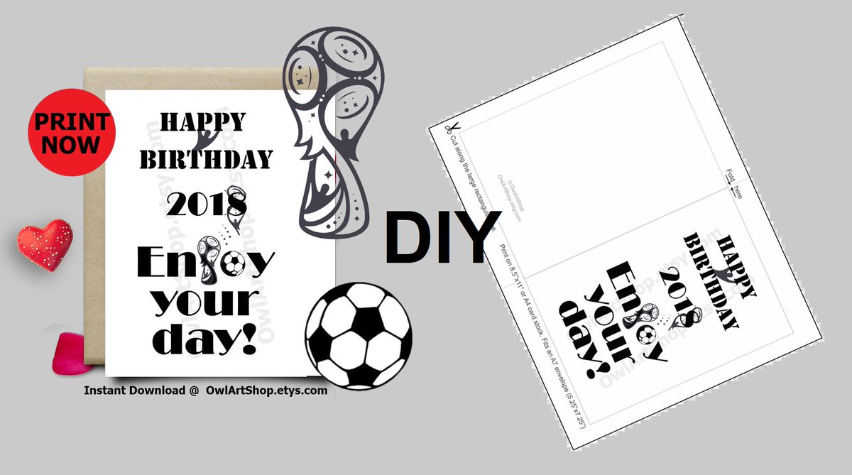 OwlArtShop's tweet photo. Happy Birthday FIFA 2018 #card #birthday #printable #DIY downloadable Letter or A4 https://t.co/kjrLZVgObi     via @Etsy  #football #soccer #digital  #WorldCup #FIFAWorldCup #birhday  @Day_RTs @NightRetweets @DNRRTs @DNRBOT @LegendaryReTs https://t.co/NcqOEOyzYX