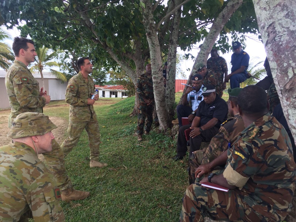 The #Brisbane’sOwn led MTT on Ex VANUATU ALLIANCE continues the 7 Cbt Bde engagement in the Pacific. Getting into Leadership, Ethics, MAP, Nav, Coms, F/Aid, REACT and small boat ops #buildingparterships <a href="/COMD7BDE/">Commander Australian Army 7th Brigade</a> @CO_8th9th_RAR @RSM_8_9_RAR @OC_D_1MPAusArmy @EllenCGreig <a href="/51FNQR/">51st Battalion, FNQR</a>