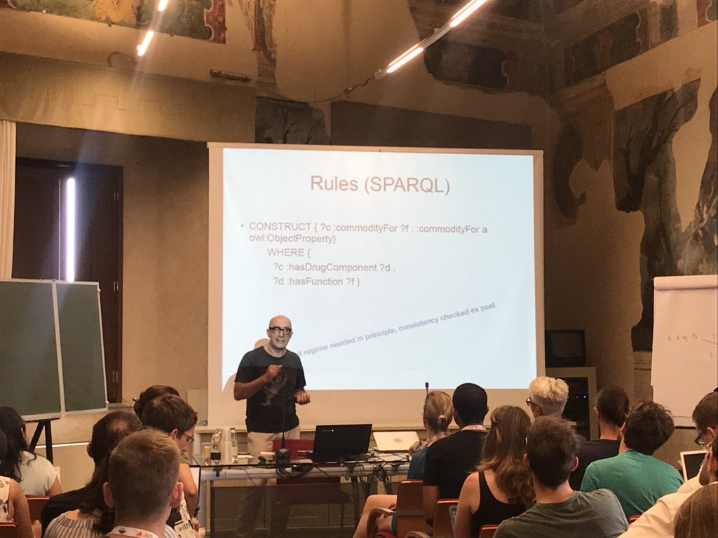 isws_semweb's tweet image. . Now at #isws2018 @aldogangemi giving his delph pill on #OntologyDesignPatterns