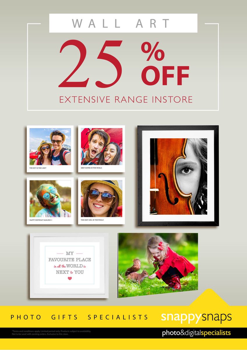 snappyswindsor's tweet photo. How’s your day going so far. We trust you’re taking plenty of photos that could be transformed into Wallart with our #25%off #wallart #snappysnapswindsor #whenlessismore See you soon https://t.co/LOIPuqyacO