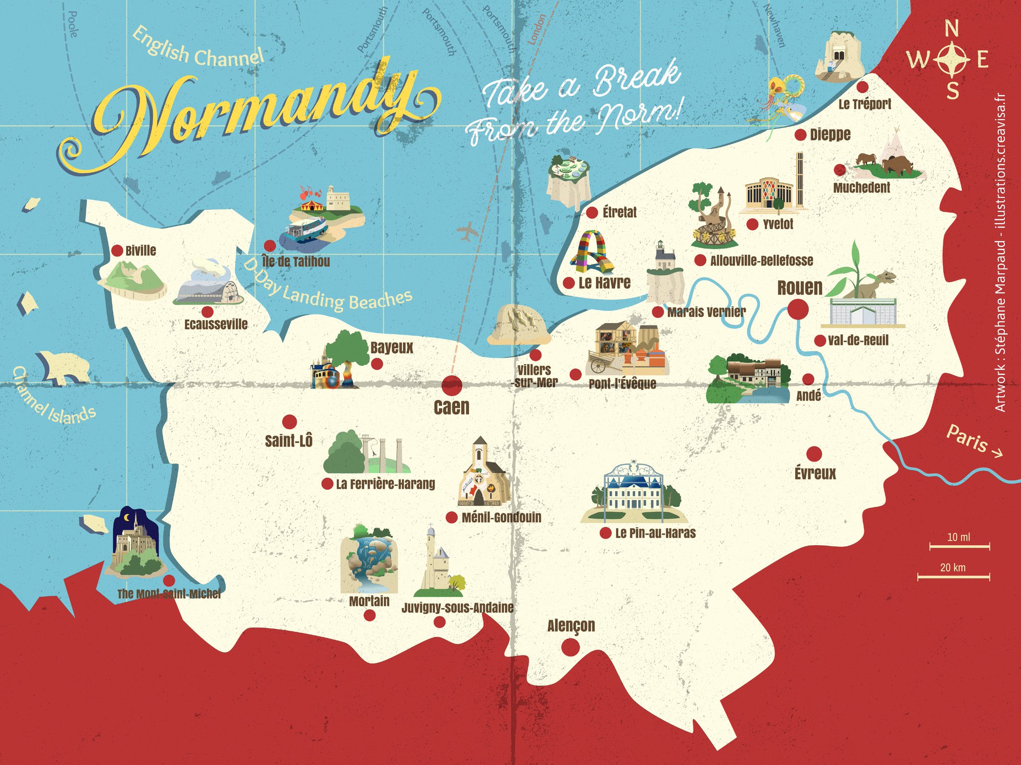 Normandy Tourist Attractions Map normandy-tourist-attractions-map
