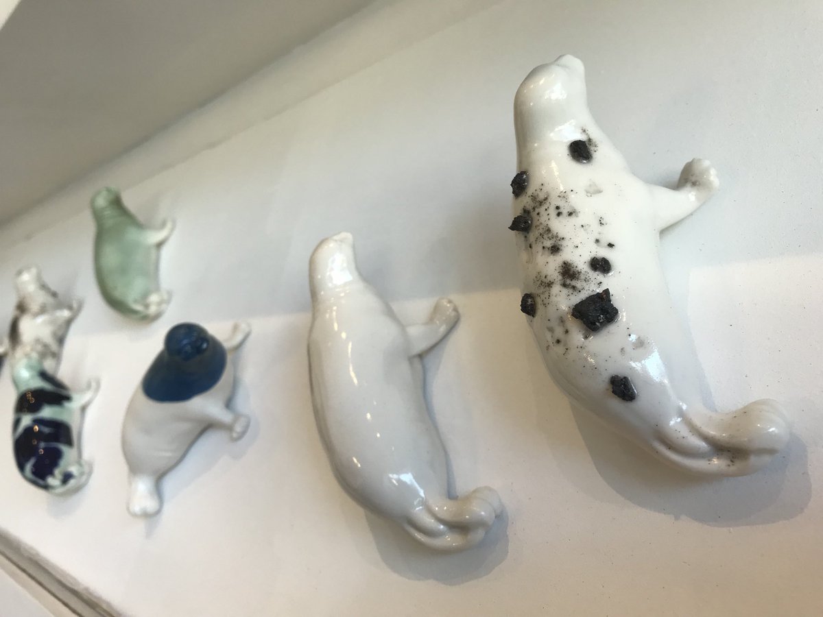 PaperAndCup's tweet photo. A herd of seals has moved in over the weekend. A massive thanks to the artist Cara Rainbow for making us look so beautiful for the next two months #art #SealsInLondon #rainbowed #notforprofit https://t.co/QmMFr9AKmf