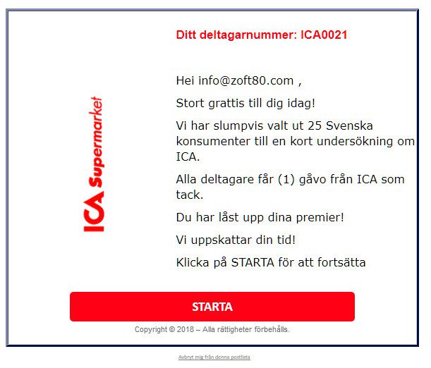 Lennart Johansson On Twitter Nytt Bluff Mail Denna Gang Ica