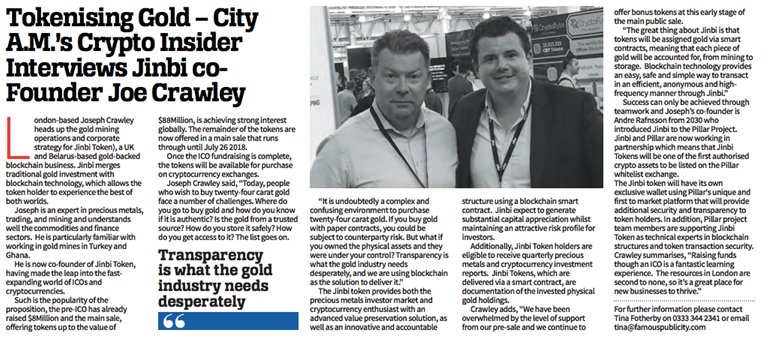 JinbiToken's tweet image. A great article from @CityAM's @bowater_james on Page 16 of today's edition.  Thank you for your interest in Jinbi! #cityam #crypto #blockchain #gold #crypto #innovation #thankyou 

cityam.com/assets/uploads…