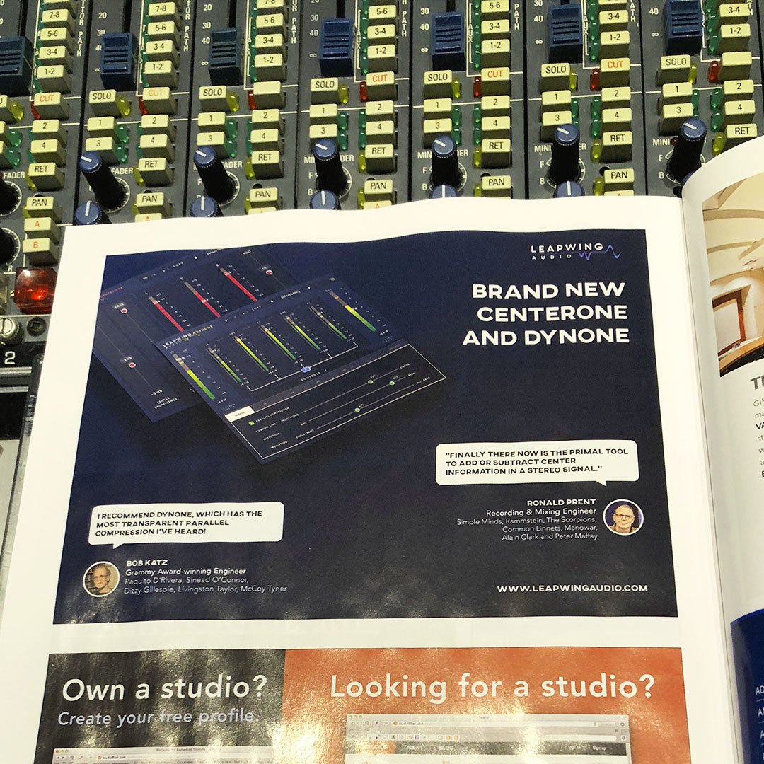 leapwingaudio's tweet image. Did you see our advert in the latest edition of Sound On Sound Magazine?
Check out the new CenterOne and DynOne! Free trials on our website
.
.
#masteringplugins #audioplugins #audiotools #DAW #plugins #audioengineering #mastering #recordingstudio #music