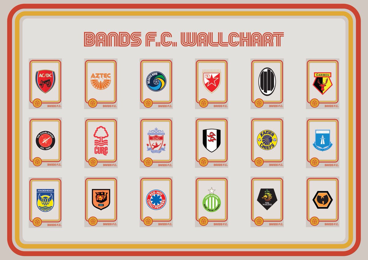 _Bands_FC's tweet photo. Retweet to win two exclusive super rare @_Bands_FC A2 Wallcharts.
Winner picked at random on Friday at 10pm 
https://t.co/NyKgSjDYPq https://t.co/4xQjbL9aL1