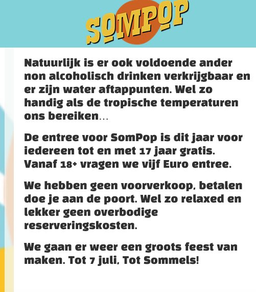 jordkuiken's tweet photo. Een mooie transitie: organisaties die terug gaan naar de aanpak die past bij het gedachtengoed en de doelgroep. Geen online ticketverkoop, maar gewoon weer eerlijke bedragen aan de poorten. Succes zaterdag, @sommeltjespop !
#sompop #laagdrempelig #transitie https://t.co/DA7Jbazl2U