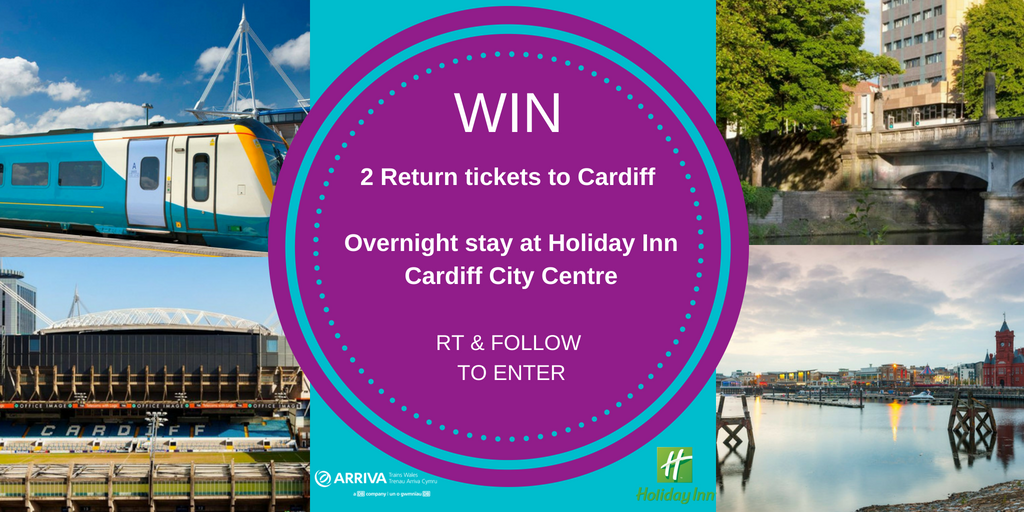 🏨 #WIN return tickets to Cardiff and an overnight stay at <a href="/HICardiffCity/">Holiday Inn Cardiff City 🏴󠁧󠁢󠁷󠁬󠁳󠁿</a> 🚄

For your chance to win, simply RT &amp; follow to enter.

T&amp;Cs apply
m.arrivatrainswales.co.uk/competitions