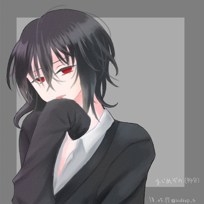 黒髪赤眼のtwitterイラスト検索結果 古い順