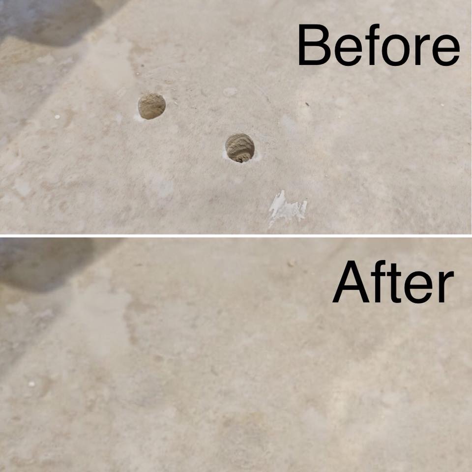 Surface_Restore's tweet photo. Drilled holes in wrong place? No worries- we can help. Repaired by our skilled technician Marc #surfacerestore #surfacerestorerepairs #tilerepairs #bathroomtiles #holes https://t.co/n342dAsu5L
