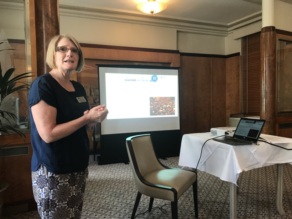 JoanneReynard's tweet photo. Carol Hallam telling us about @IPS_Infection and who’s who and telling us about #JIP #IPSboard #EPDC #credentialing #Yorkshire #GAAG #researchgrants #international https://t.co/xKivnkYRgU
