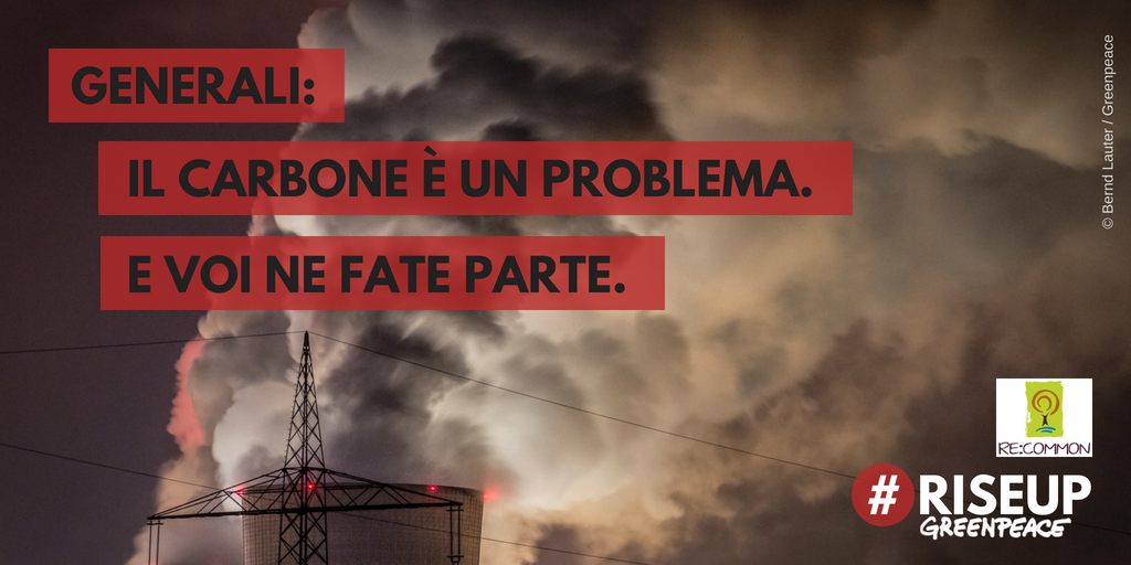 Greenpeace_ITA's tweet photo. RT! Chiedi a .@GeneraliItalia di non assicurare il nuovo impianto a #carbone a Ledvice, in Repubblica Ceca. La salute e il diritto all’aria pulita vengono prima! #QuitCoal #CambiamentoClimaticoAssicurato https://t.co/4p0oWDR20c