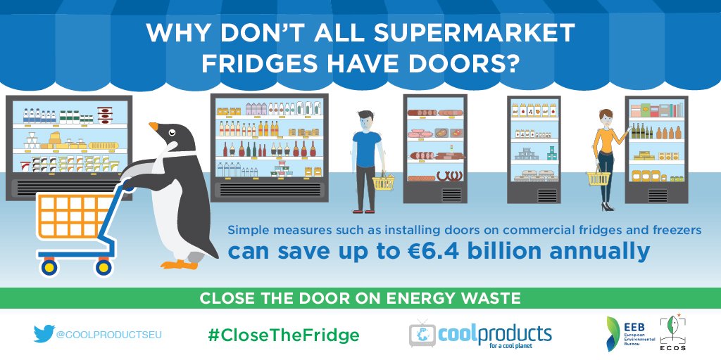 Would you leave your own fridge door open 24/7? Then why is it OK for shops to do so? Let’s #CloseTheFridge doors in shops! #EnergyEfficiency  #EUEcodesign  #EnergyLabel  #EnergyConsumption  @BEUC  @TimmermansEU  @Energy4Europe