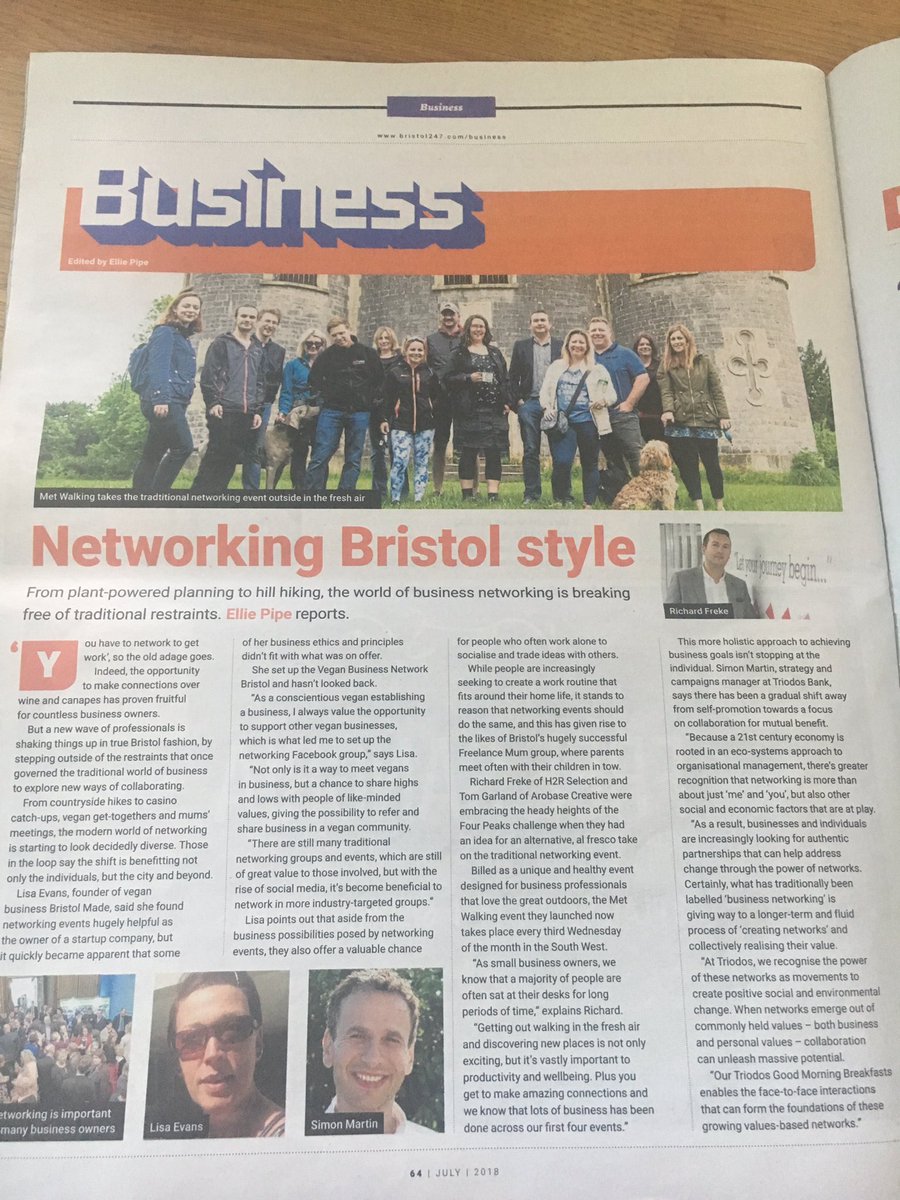 H2RSelection's tweet photo. We are excited to be featured in Julys edition of @bristol247. Are you a business owner? Want to meet likeminded people whilst getting exercise at the same time? Metwalking is growing fast! Want to join us? Book onto this month's event on the 18th July: https://t.co/Ed1zQu344P https://t.co/jIo4YjaQuf