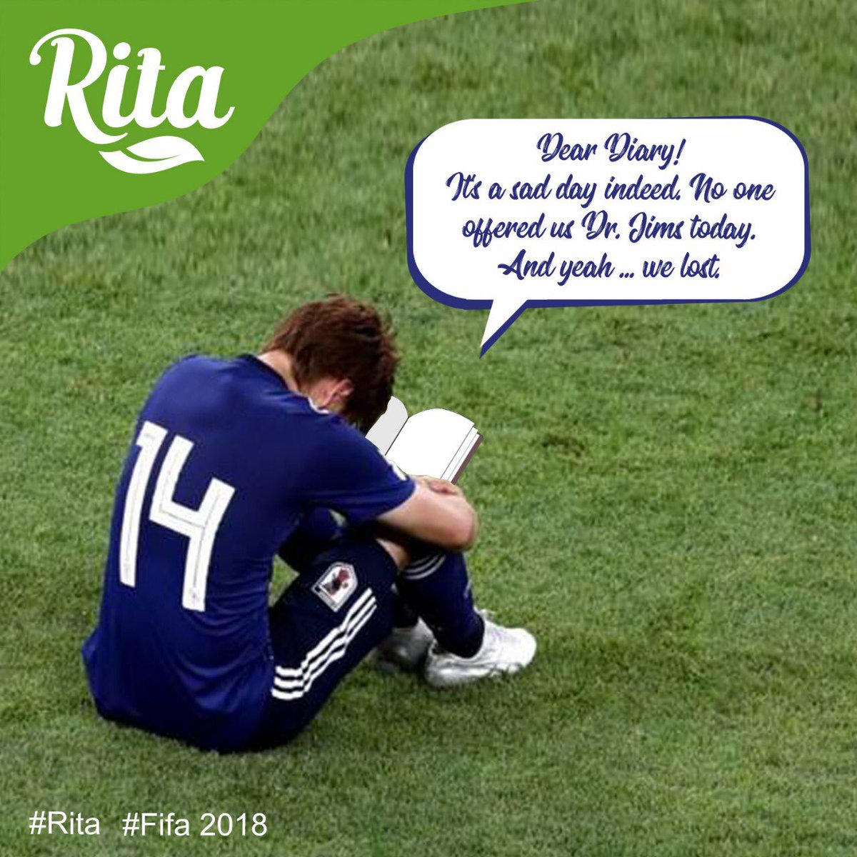 rita_arabia's tweet photo. Dear Dairy, No one offered us #TheColaExpert #DrJim & yeah we lost!
#Rita #Cola #Fifa #Fifa2018 #Russia #Russia2018 #WorldCup #WorldCup2018 #KSA #SaudiArabia https://t.co/AIGFWT8jkq