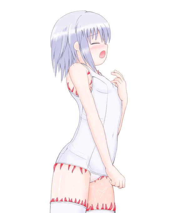 絵115号「白スクさん」触手コートは絵面が暑苦しいと感じたので触手スク水を試行。ふつう! 