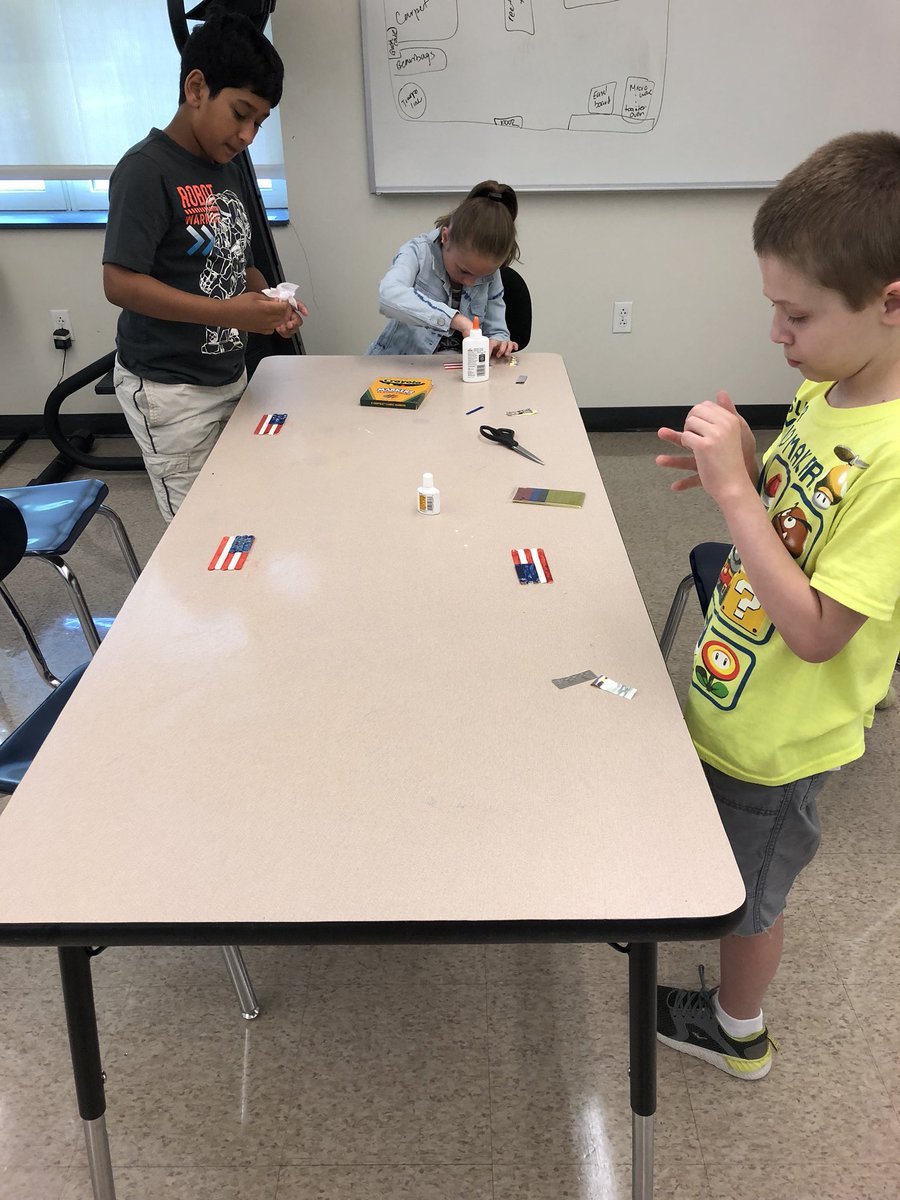 Kaylee joined in for some 4th of July fine motor arts and crafts!  #ESY #summerfun #NHSSD