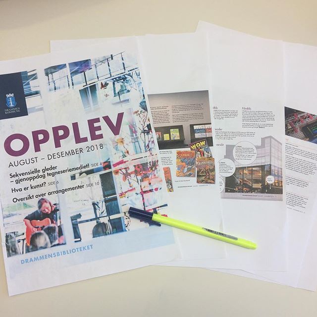dbib's tweet photo. Da er det siste korrektur på høstens programmagasin! Se så fint det er 😍😍Noen som gleder seg til masse moro på biblioteket etter sommerferien??? #nyttprogram #bibliotekmoro #magasin #godtsagt #opplev https://t.co/HUoc8qlaYS https://t.co/h5QufrOgpd
