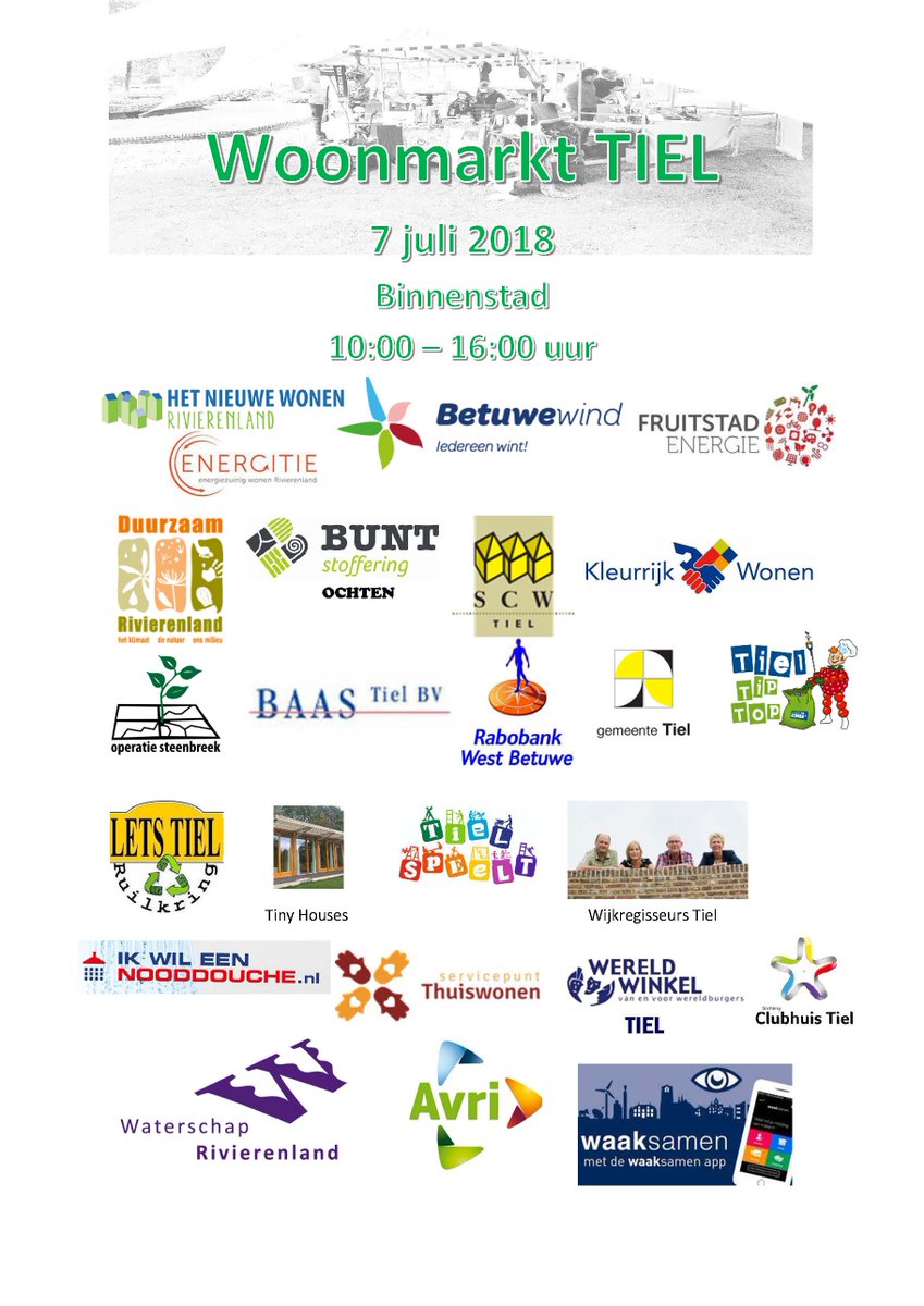 Veel enthousiaste deelnemers Zaterdag #woonmarkt #Tiel
HetNieuweWonenRivierenland,<a href="/betuwewind/">Betuwewind</a> ,<a href="/FruitstadE/">Fruitstad Energie</a> ,<a href="/BaasTielBV/">BAAS Tiel BV</a> ,<a href="/SCWTiel/">SCW</a> ,<a href="/KleurrijkWonen/">KleurrijkWonen</a> ,@RaboWestBetuwe , <a href="/DuurzaamRivLand/">DuurzaamRivierenland</a> ,<a href="/wsrivierenland/">Waterschap Rivierenland</a> , @OpSteenbreek ,<a href="/Wereldwinktiel/">WereldwinkelTiel</a>, CluphuisTiel, <a href="/WR_Tiel/">Wijkregisseurs Tiel</a> ,<a href="/energitie/">energitie</a> ,@LETSTIEL1